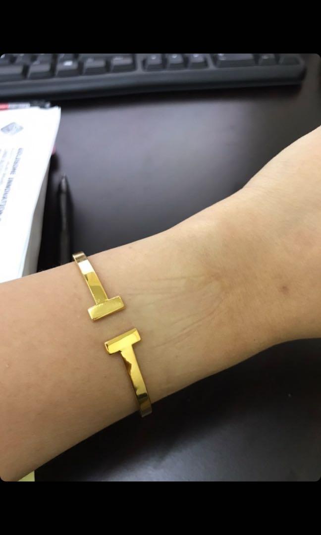 T bangle hot sale gold