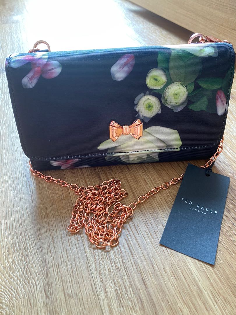 Ted Baker Floral Mini Sling Bag, Luxury, Bags & Wallets on Carousell
