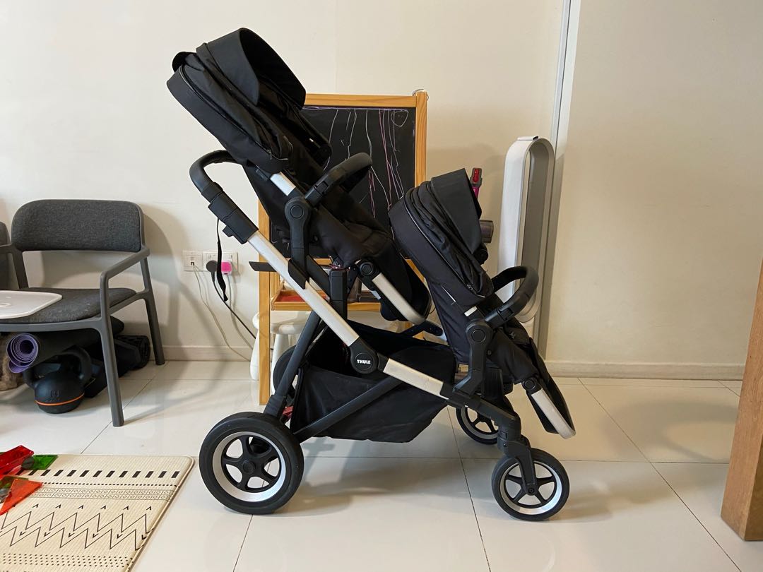 thule sleek stroller double
