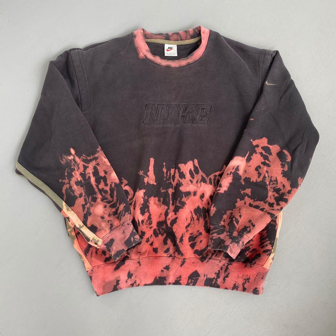 Vintage Nike DIY Bleach Dye Spellout Pullover