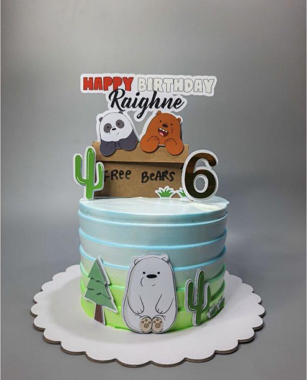 Featured image of post Cake Topper We Bare Bears Cake Design The bear has been sized to 4 inches and the base is 5 inches