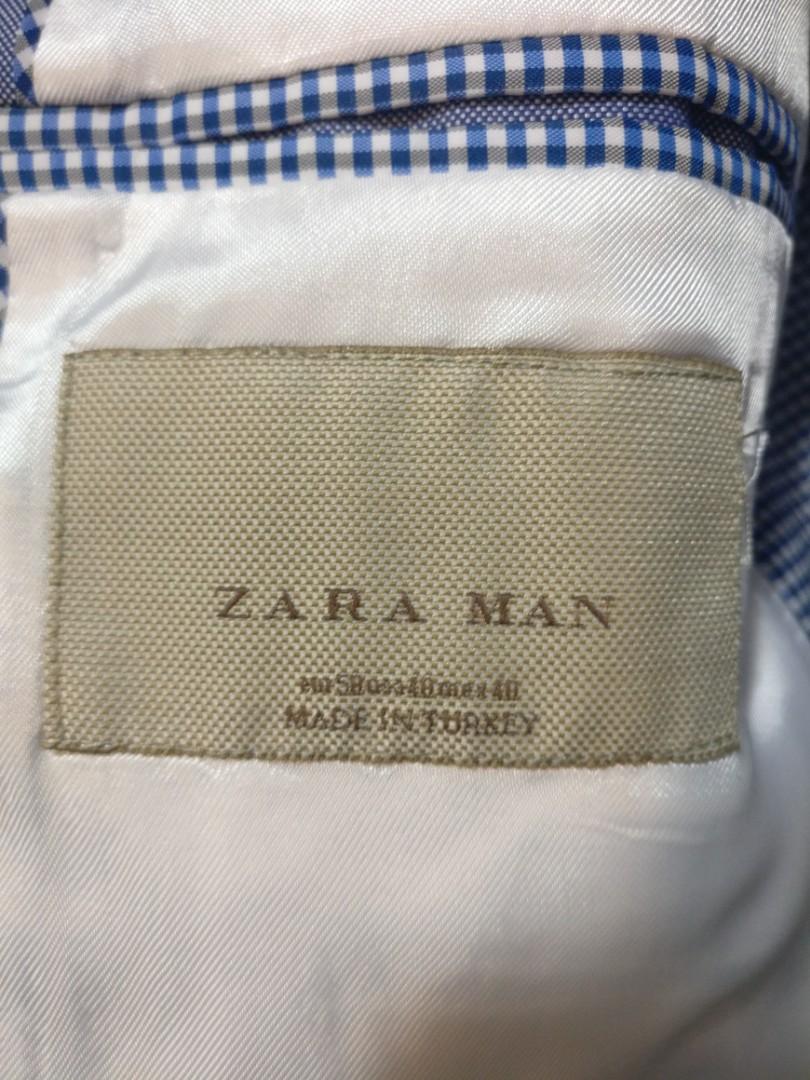 Zara Man Light Blue Suit and Pants Set (Category: Trousers) located in San Juan City. Submitted by monstercombi (Listing ID 1063616969, Image 3). Description: Zara Man Light Blue Suit and Pants Set Used less than 4 times. Suit (Zara sizing): Eur 50 Usa 40 Mex 40 Measured sizing: Armpit to bottom of suit 50cm Shoulder to bottom of suit 71cm Shoulder to collar 19cm Arm length 59cm Pants (Zara sizing)) Eur 40 Usa 31 Mex 31 Length (measured ) 93cm Se