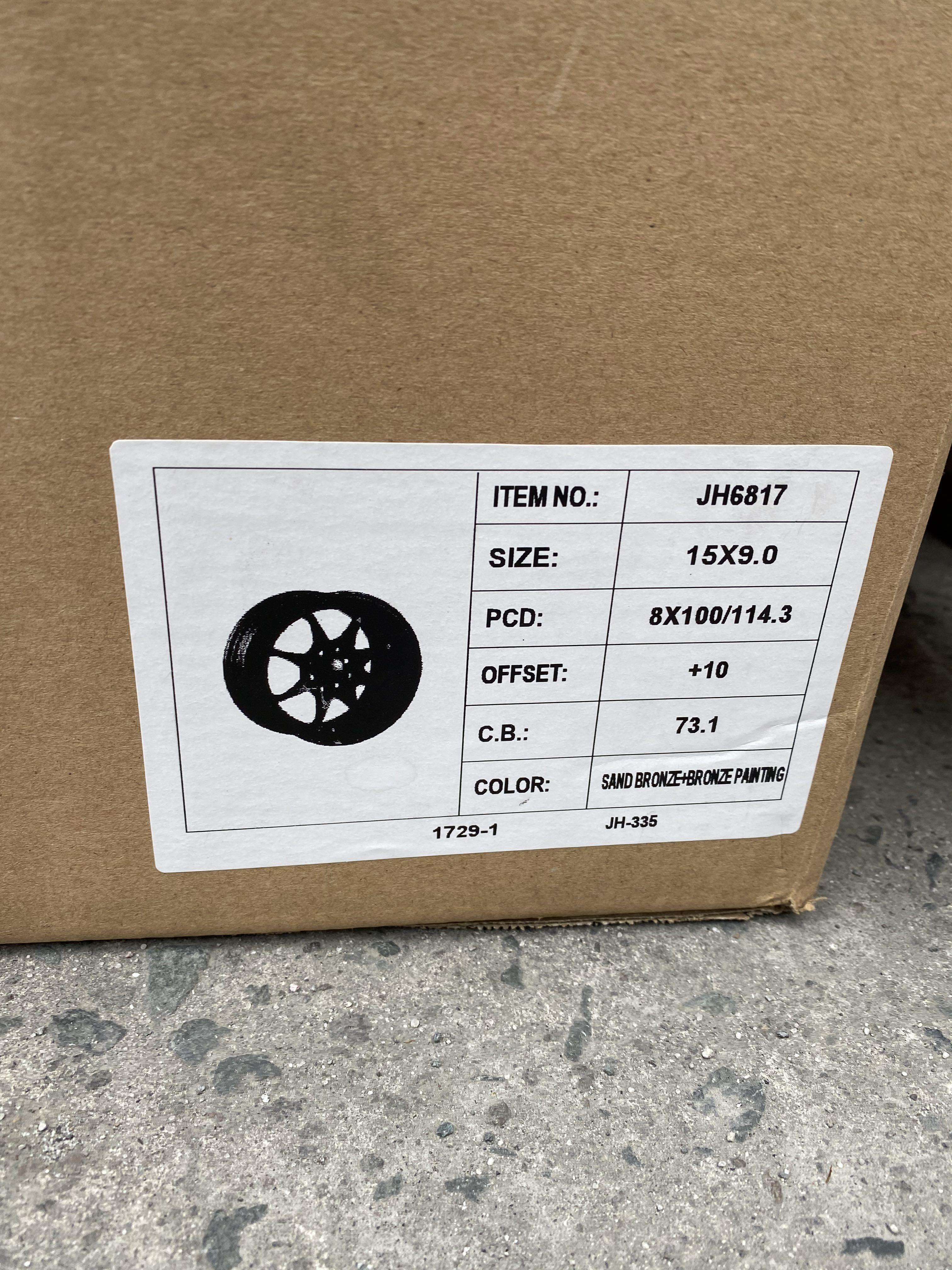 15"x9 wide CE28 code JH6817 mags 4Holes pcd 100114 Bronze lip