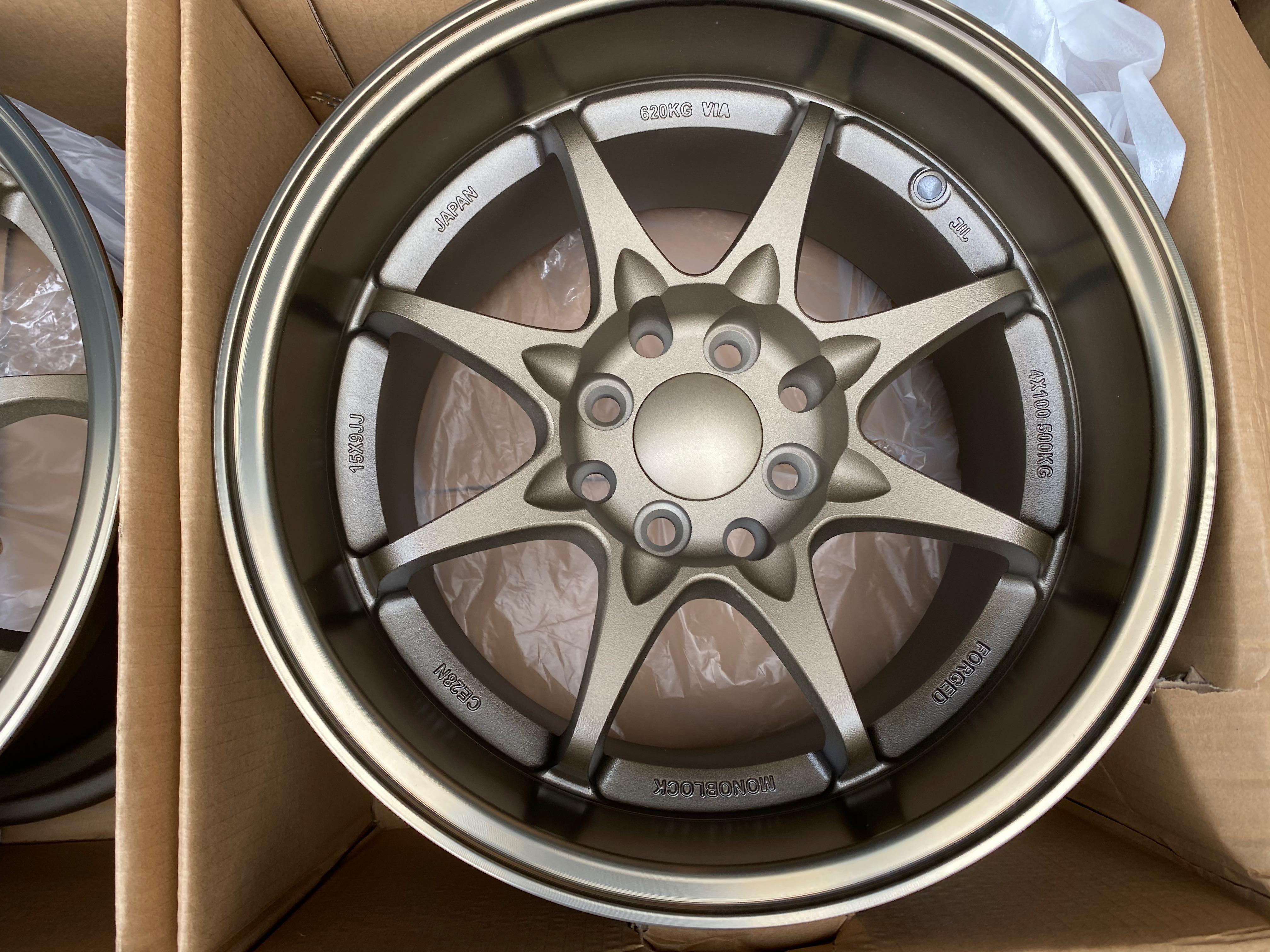 15"x9 wide CE28 code JH6817 mags 4Holes pcd 100114 Bronze lip