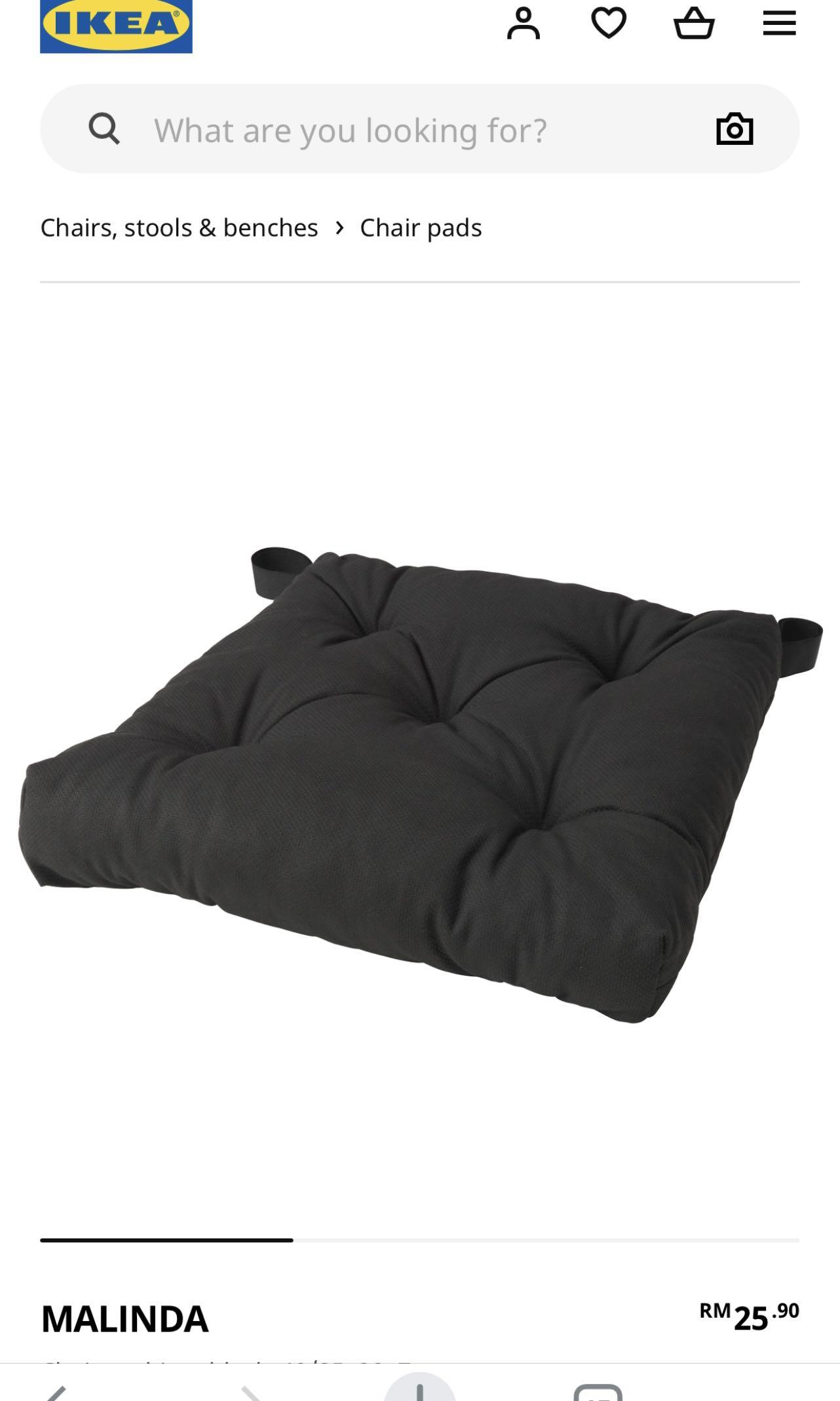 Ikea malinda discount chair cushion grey