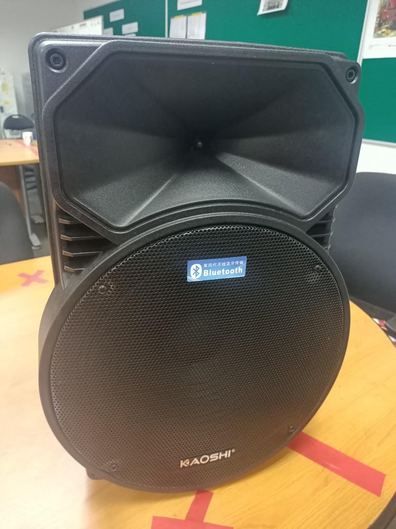 500W 15 Big Portable Outdoor Bluetooth PA Street Square dance Trolley Speaker System with UHF MIC Choose Professional guitar input Chargeable With