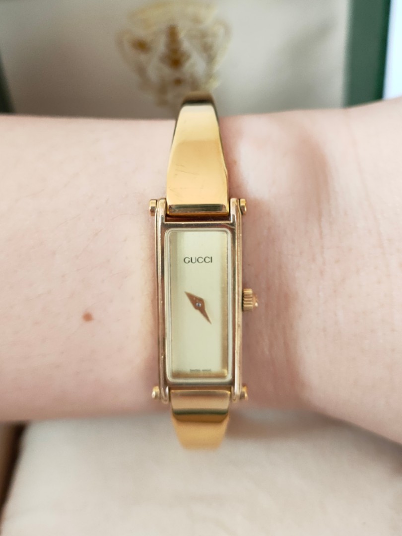 Auth Gucci 1500L Gold Bangle Watch for Ladie s Women s Fashion Watches Accessories Watches on Carousell