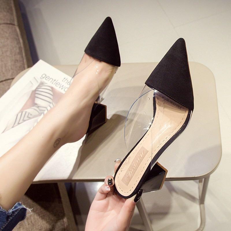 Black heels side transparent 38