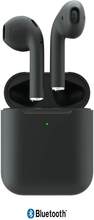unique matte black wireless earphones