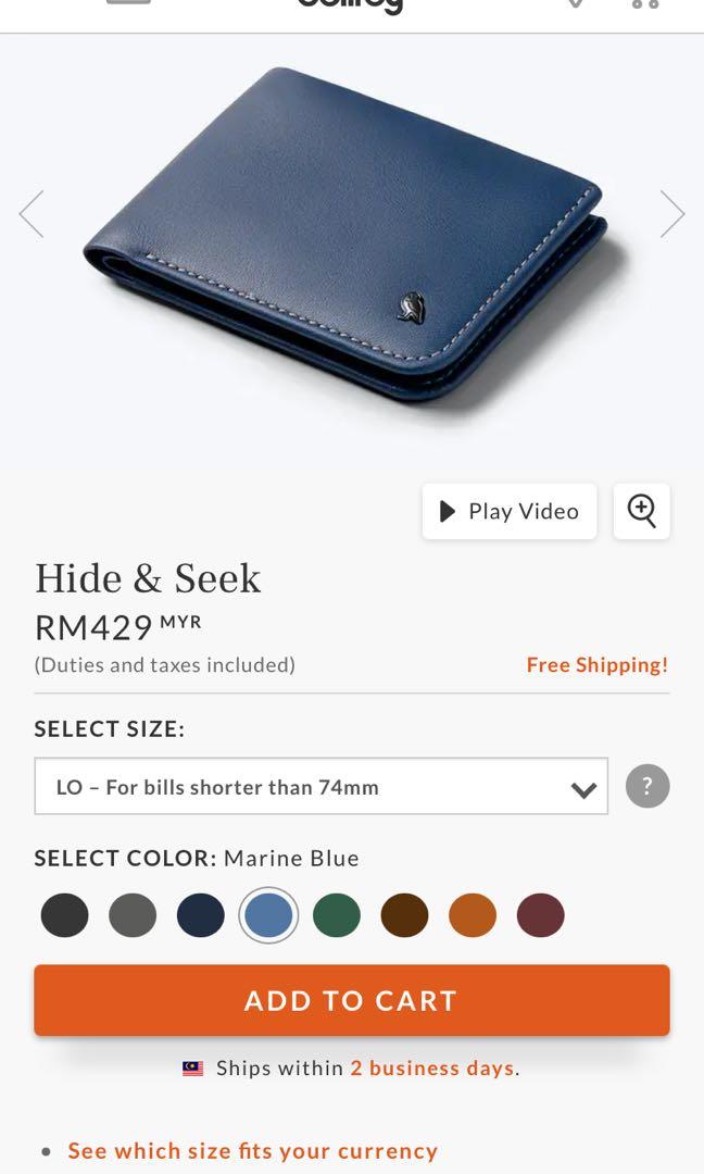 Hide & Seek Wallet- Marine Blue