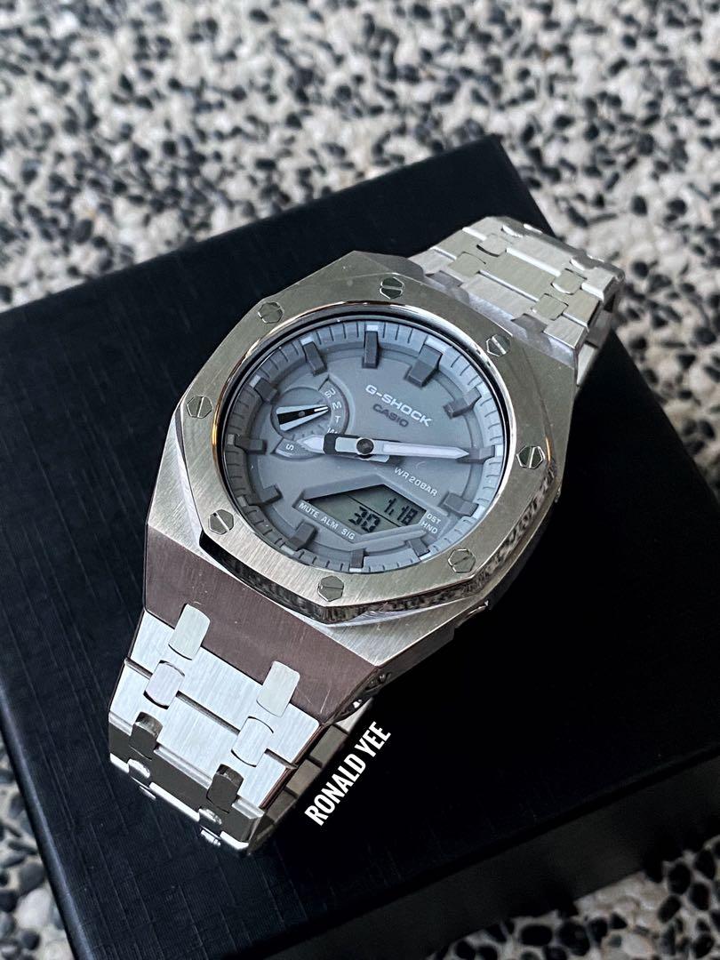 SEPTEMBER PROMO CASIO G SHOCK GA 2110ET 8 IN FULL V3 PRO V4 STAINLESS STEEL BEZEL AND BRACELET CASIO OAK MOD ga 2110et 8
