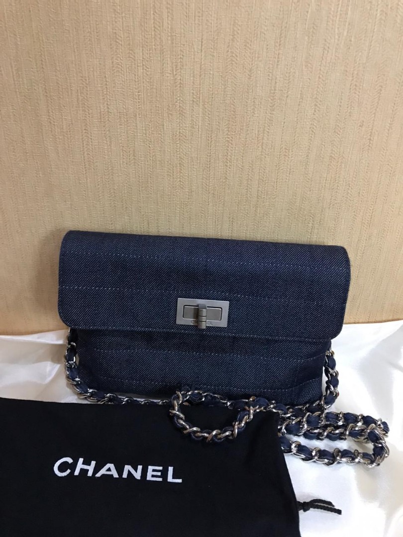 Chanel Reissue denim #6 dB holo, Fesyen 