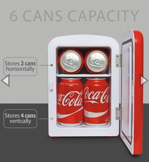 coke mini fridge with bear