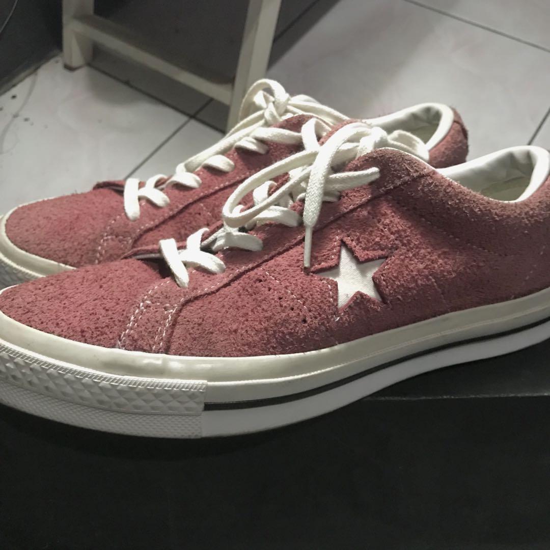 Converse one star maroon hot sale