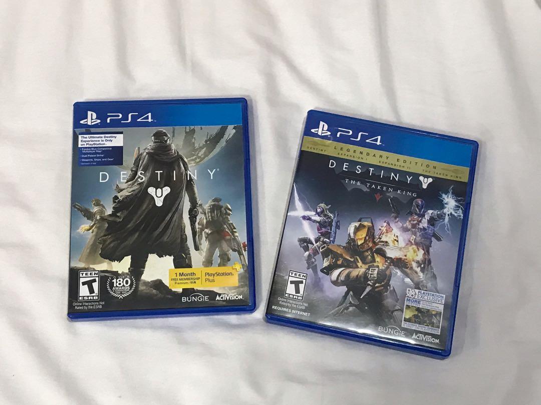 Destiny and (Category: PlayStation) located in Quezon City. Submitted by declutterion (Listing ID 1063897273, Image 1). Description: Destiny and are online-only multiplayer FPS video games developed by Bungie and published by Activision. Destiny was released on September 2014 and Destiny: The Taken King was released on September 2015. Destiny is priced at P450 and Destiny: The Taken King is priced at P550! Take both for P900! Both games are in gr