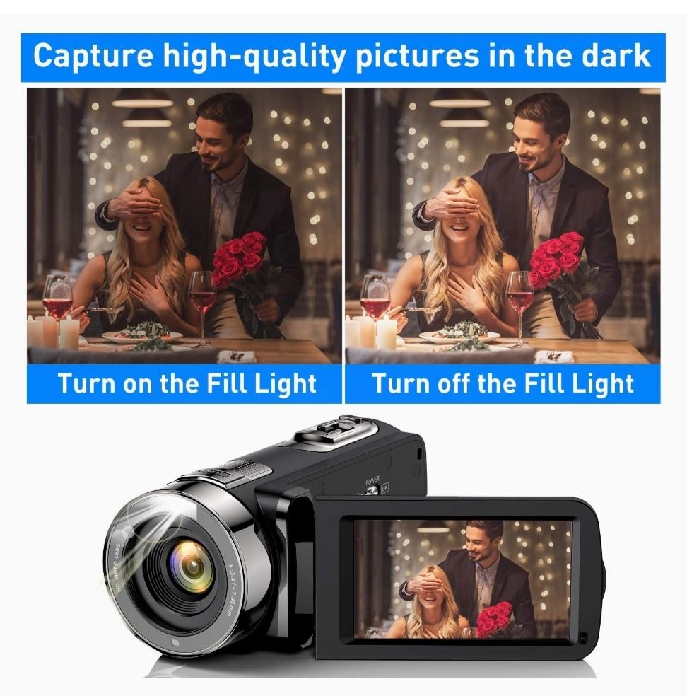 Digital Video Camera Camcorder, Full HD 1080P 15FPS 24MP Digital