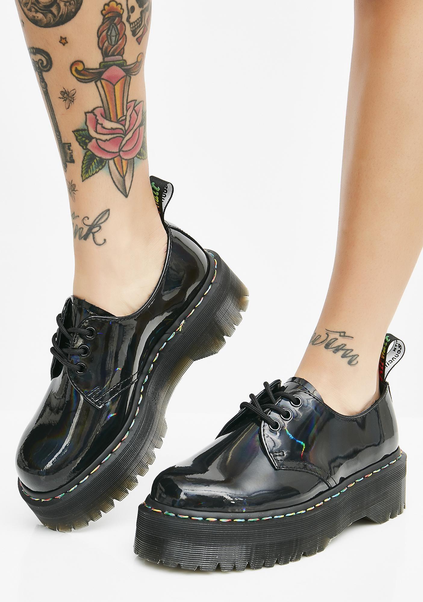 doc martens rainbow patent boots