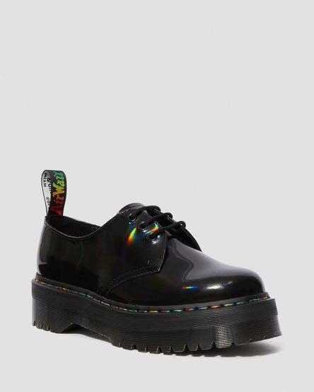 doc martens rainbow patent boots