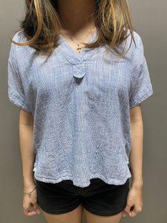 ET CETERA LIGHT BLUE BLOUSE