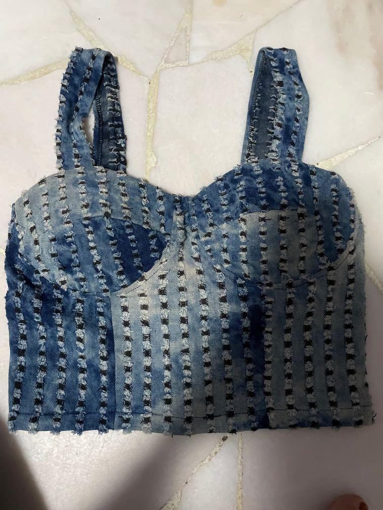 navy bustier top