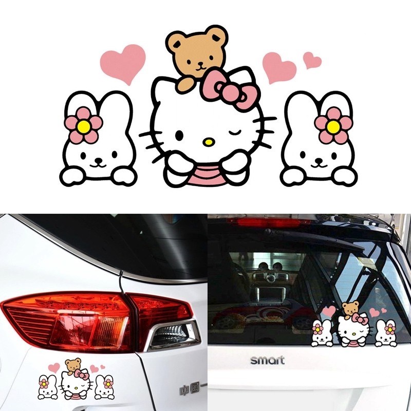 Hello Kitty Car Stickers Motorcycle Stickers Reflective Auto Window
