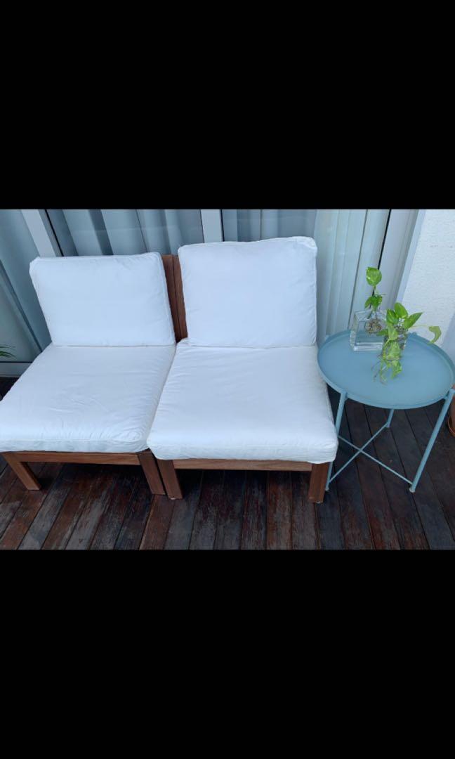 IKEA outdoor lounge chairs and cushions, Furniture & Home Living