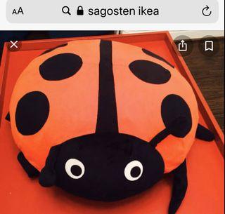 Ikea Sagosten Inflatable Pillow with ladybug cover