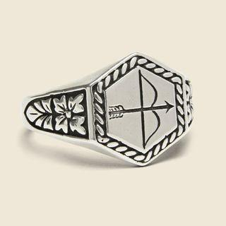 LHN Silver men ring Bow & Arrow Size 11