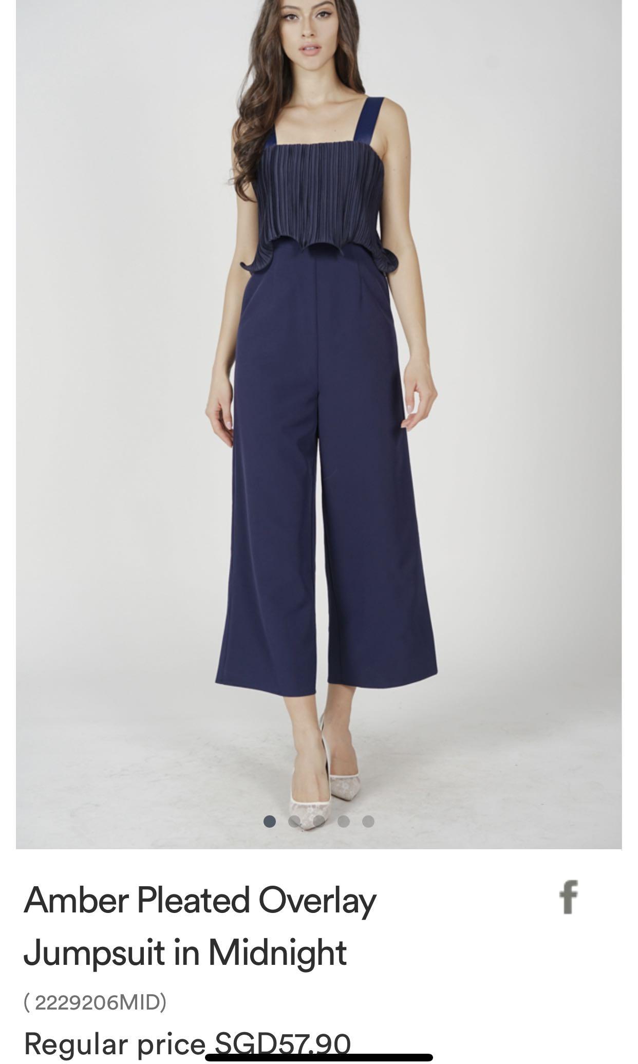 Pleated overlay jumpsuit discount