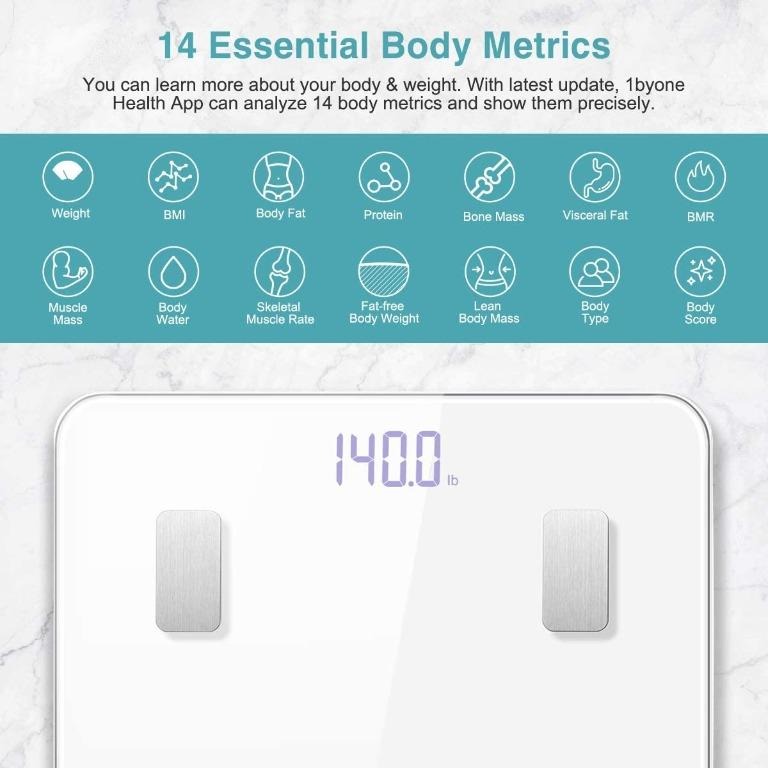 MM038 1byone Body Fat Scale with iOS and Android App Smart Wireless