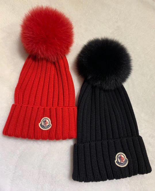 Moncler 女款狐狸毛球針織帽均碼 10 名牌 時尚 Carousell