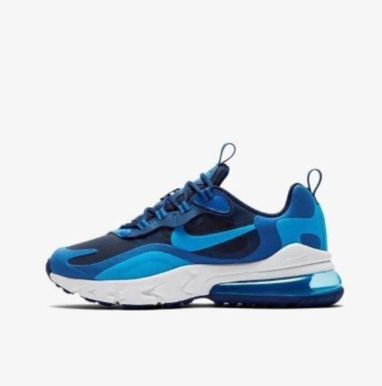 Nike Air Max 270 React Navy Blue White Men S Fashion Footwear Sneakers On Carousell