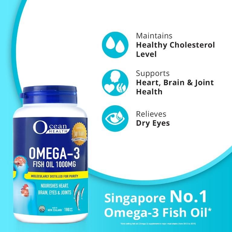 ocean health omega 3 fish oil 1000mg 180 soft gels sealed
