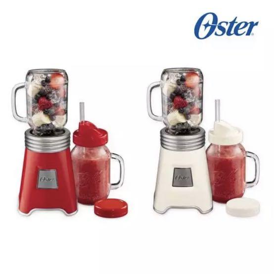 Oster Ball Mason Jar Blender w/ 2 600ml Mason Jars Red, TV & Home