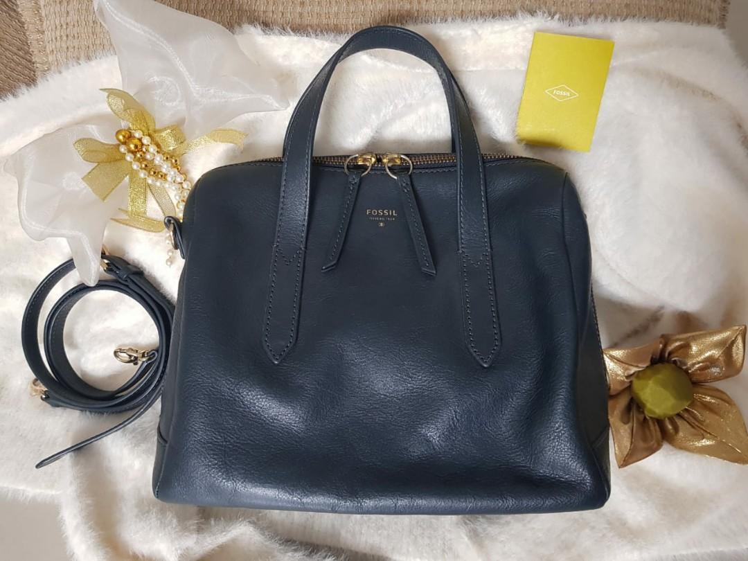 REPRICED Preloved Fossil Sydney Satchel Heritage Blue