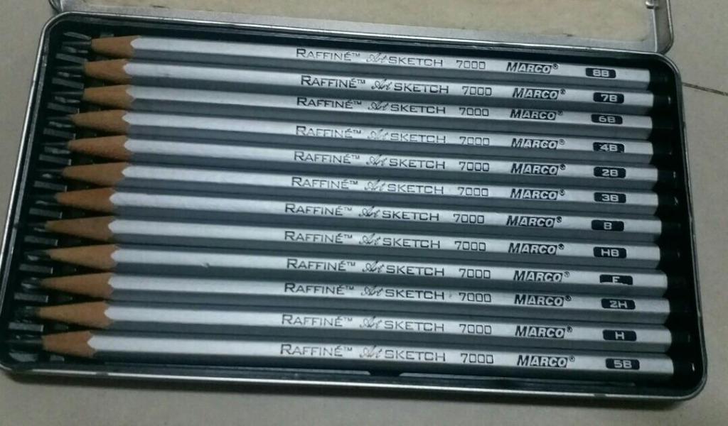 Raffine Graphite Pencils Sketch tin 12 畫High Quality Wood 