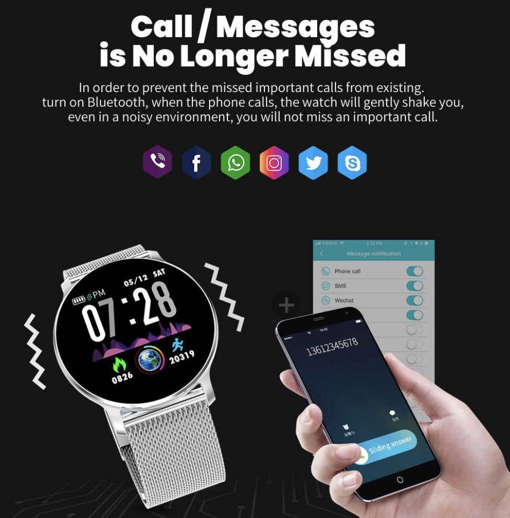 RUNDOING NY03 Smart Watch Message call reminder Waterproof Smartwatch Heart rate monitor fashion Fitness Tracker