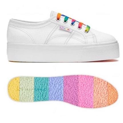 Superga Platform Rainbow Shoelace Women s Fashion Footwear