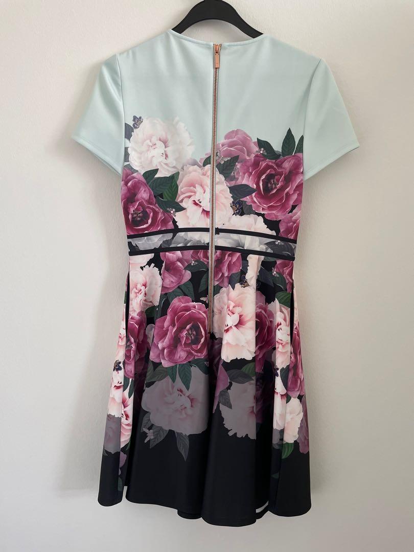 TED BAKER WILMANA FLORAL SKATER DRESS SIZE 1