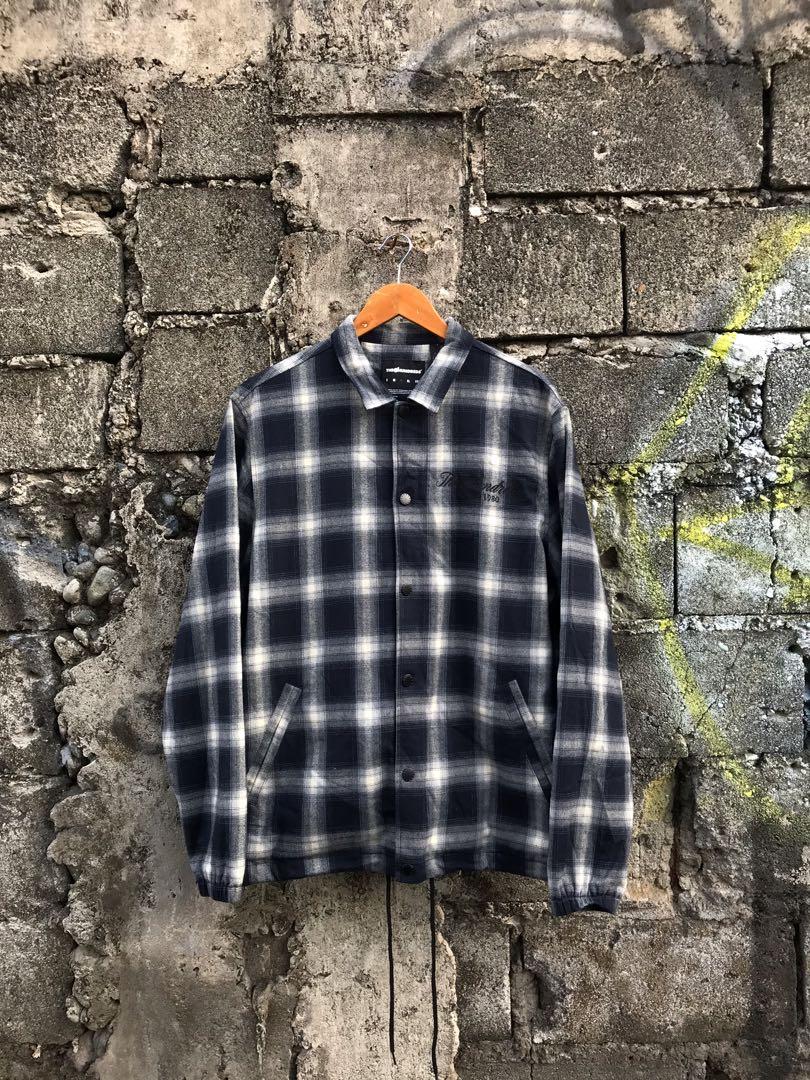 The Hundreds Warren Plaid Coach Jacket Men s Fashion Coats