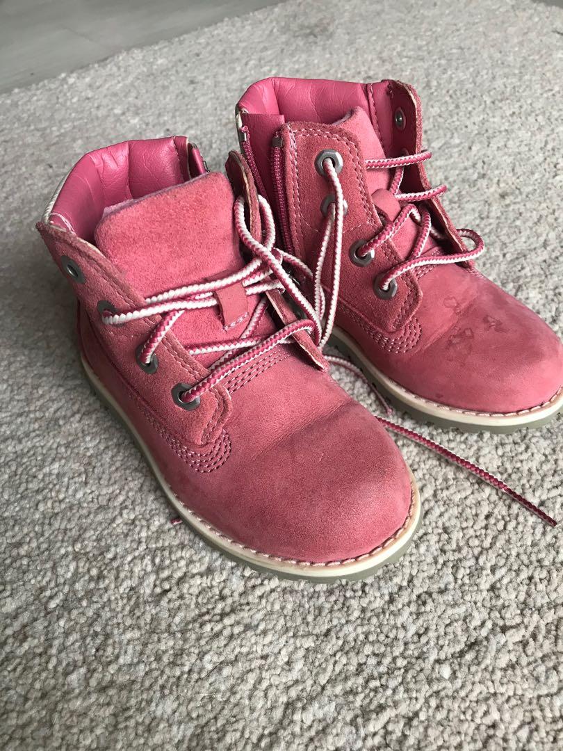 Childrens pink clearance timberland boots