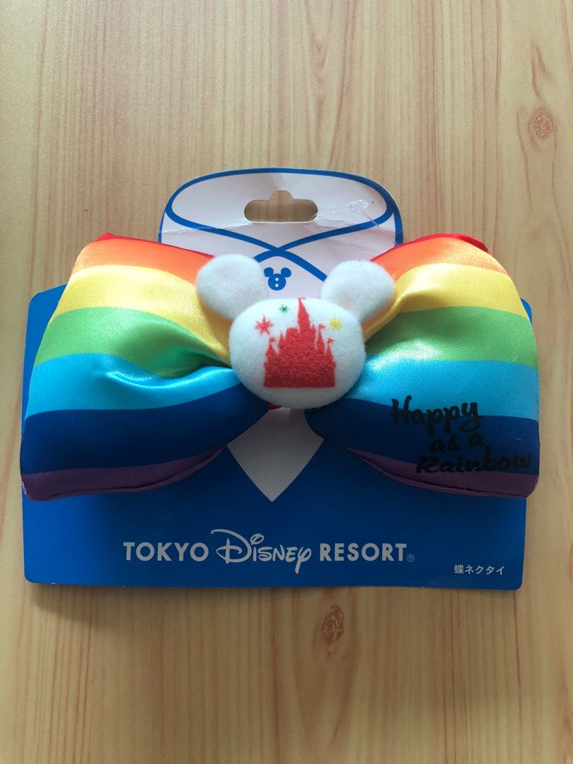 Tokyo Disney Rainbow Bow Tie 彩虹蝴蝶領結 日本明星 Carousell