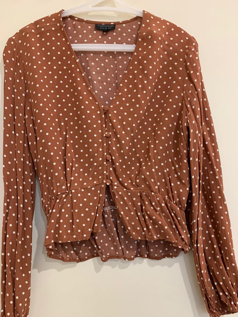 topshop polka dot blouse