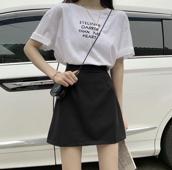Line Zip Korean Style Mini Skirt ...