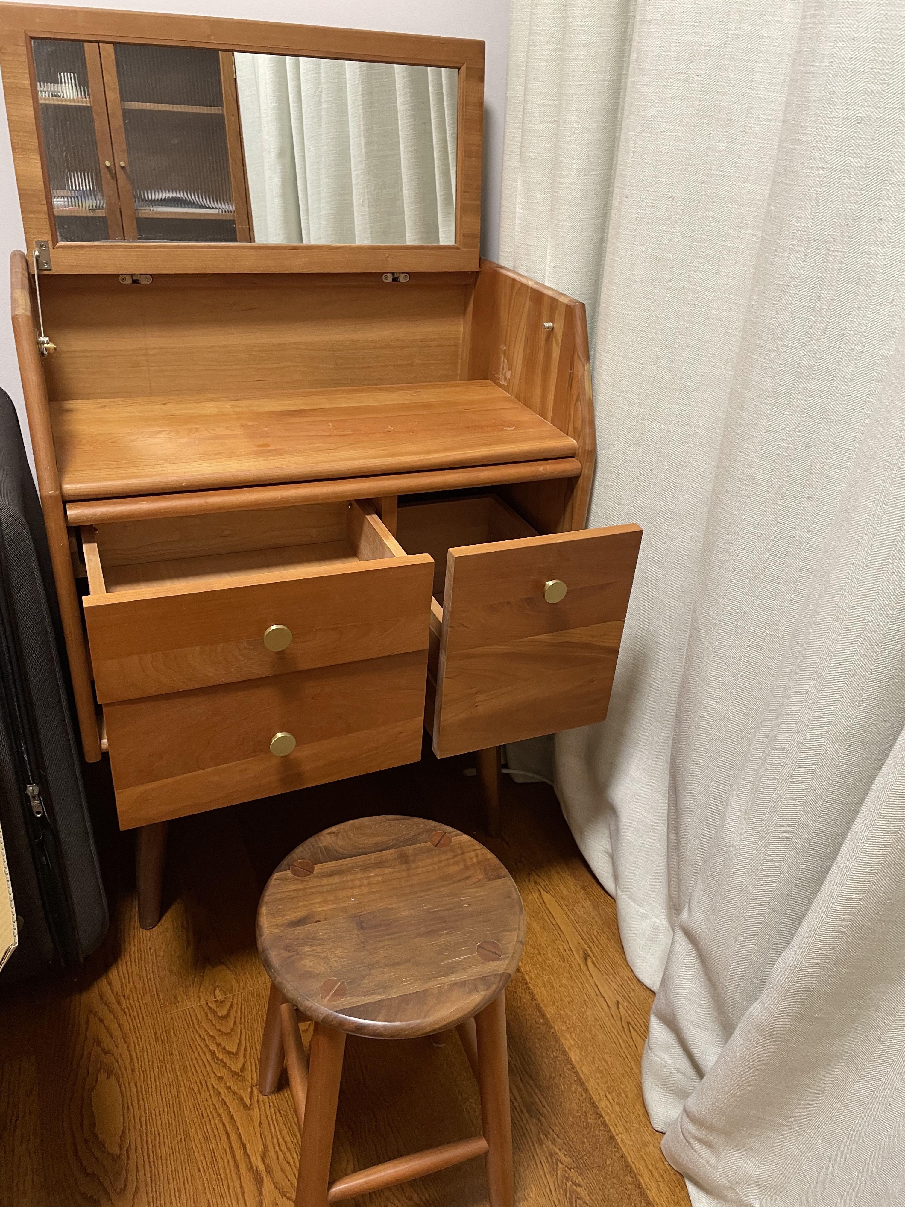Vintage Style Cherry Wood Dressing Table, Furniture & Home Living