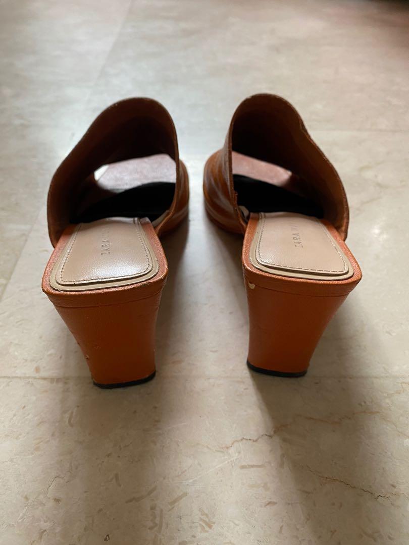 Zara orange shop mules