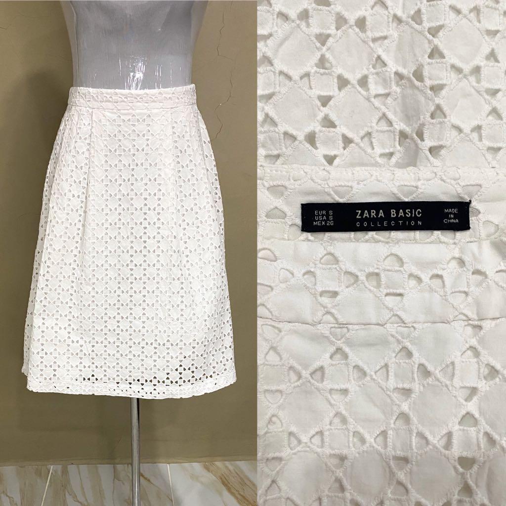 Zara Eyelet Skirt Women S Fashion Bottoms Skirts On Carousell