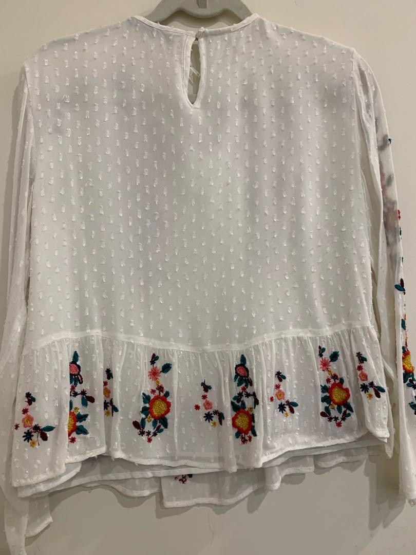 Swiss dot blouse zara online