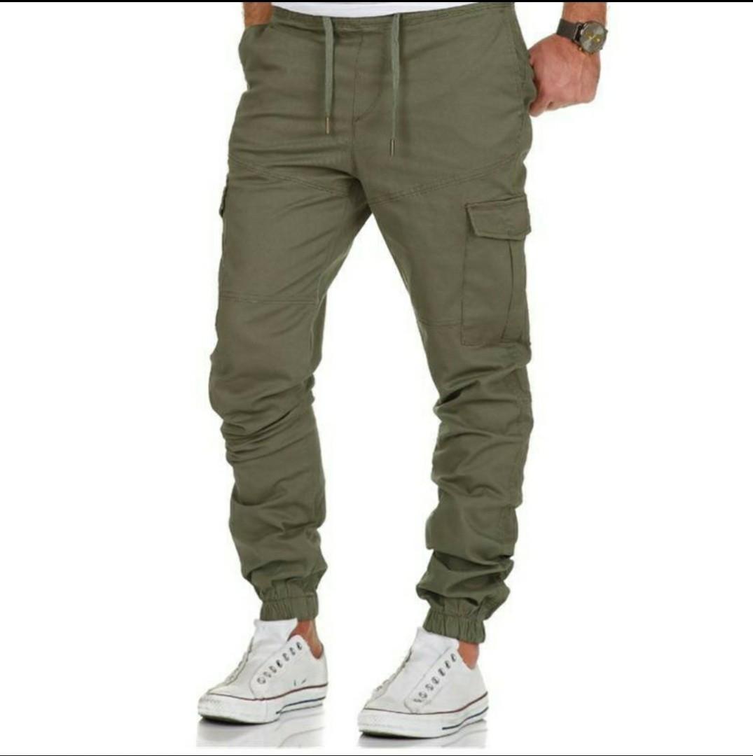 2020 New Unisex Tactical Elasticated Waist Slim-Fit Cargo jogger pants ...