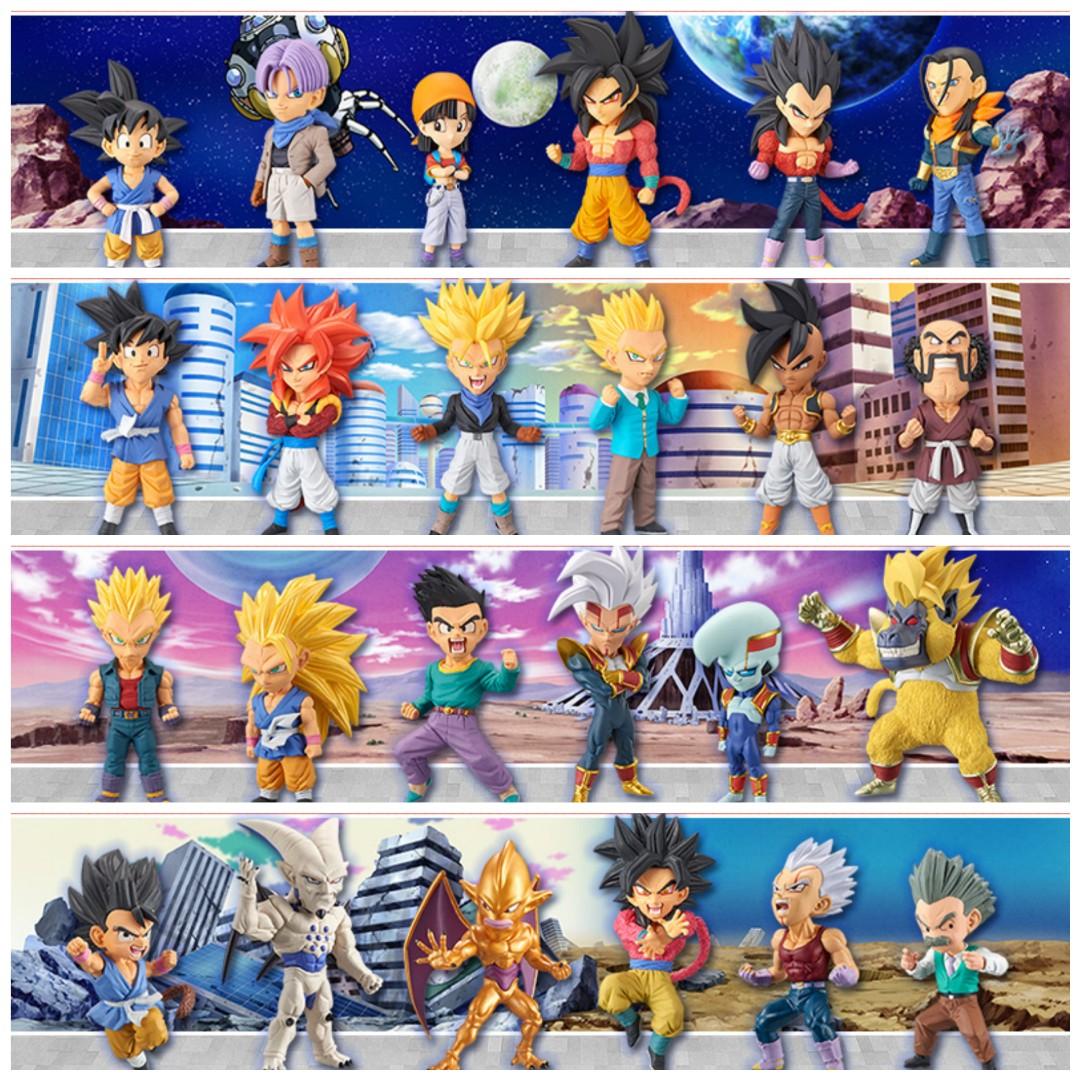 日版全新龍珠dragonball Gt Shf Dwc Wcf Vol 1 2 3 4 超3 超4 悟空悟天baby 比達黃金大猿大猩猩超 17號無閑悟飯杜拉格斯撒旦先生共4套 玩具 遊戲類 玩具 Carousell